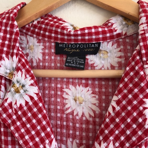❤️🌼 Vintage Red Gingham Daisy Picnic Dress 🌼❤️ - Picture 6 of 8